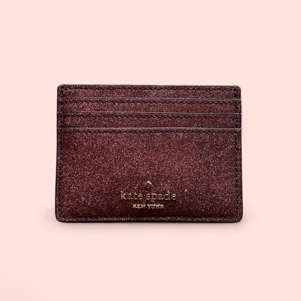 Kate Spade Sparkling Card Holder - Burgundy
